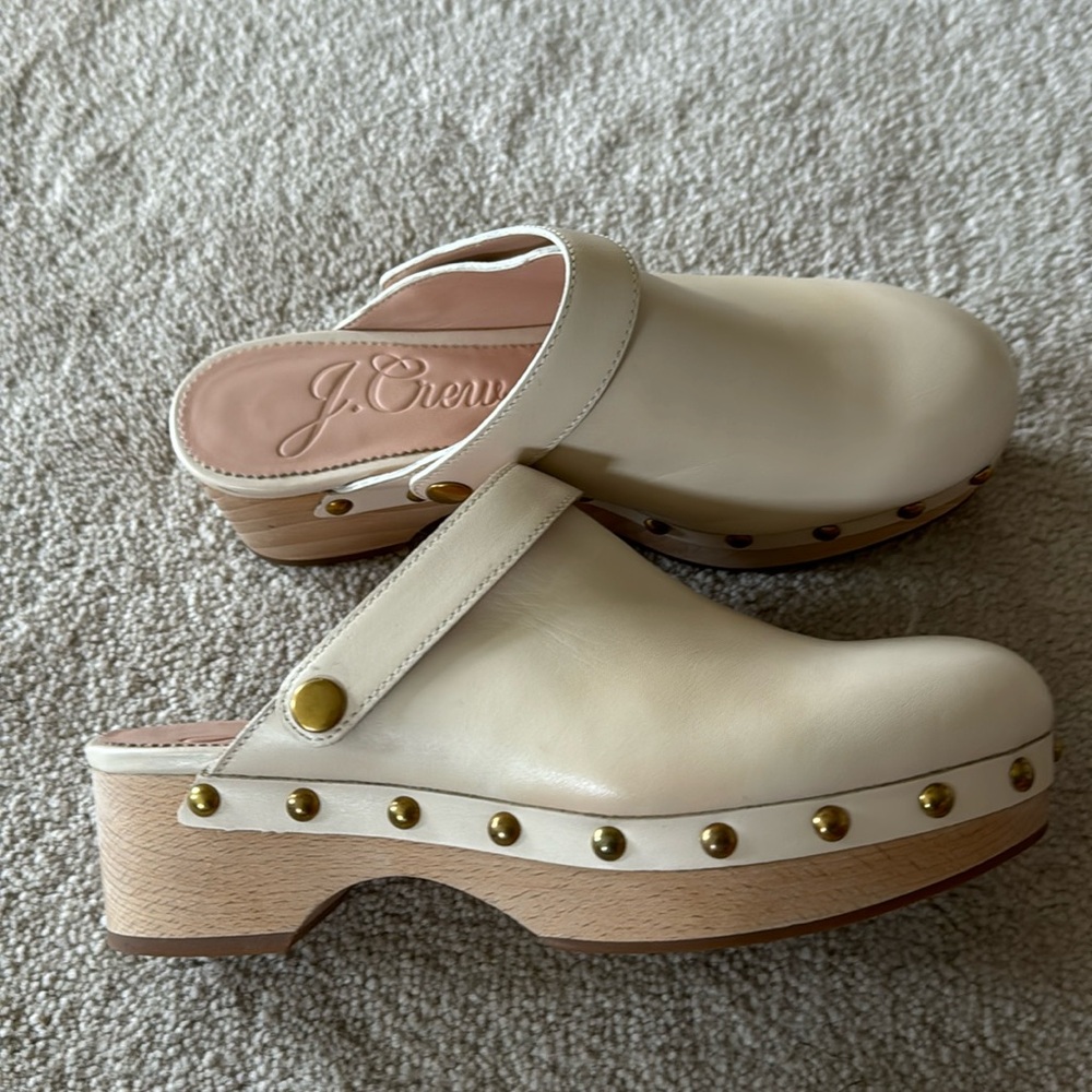 J. Crew ivory clogs size 6
